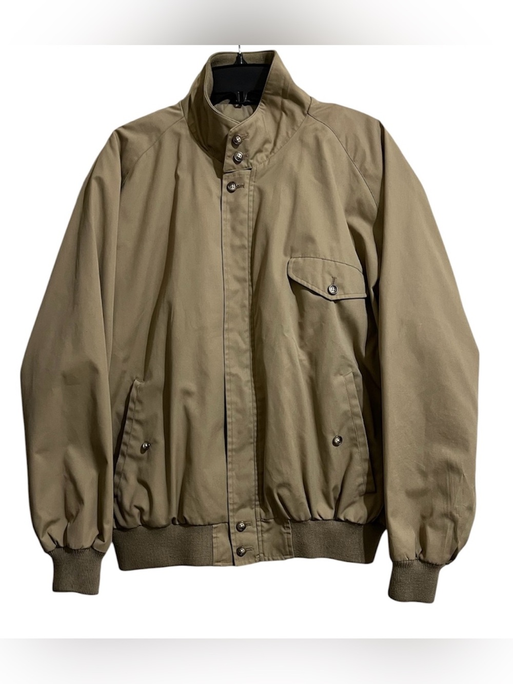 Brooks Brothers Tan Brown Bomber Jacket Zip Out Wool Blend Lining 48